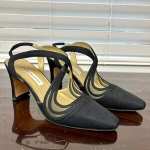 Ann Marino black evening heels sz 7